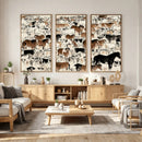 Farmhouse Animals Horse Longhorn Cow Wall Art Canvas Print - by MyGreatCanvas | Canvas Wall Art Prints | Photo Prints & Wall Decor