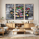 Graffiti Cube Abstract Street Art Wall Art Canvas Print by MyGreatCanvas | Canvas Wall Art Prints | Photo Prints & Wall Decor