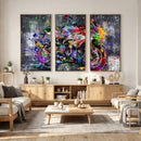 Graffiti Motorcycle Wall Art Canvas Print, Urban Street Art by MyGreatCanvas | Canvas Wall Art Prints | Photo Prints & Wall Decor