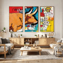 Basquiat Style Bull Graffiti Wall Art Canvas Print, Street by MyGreatCanvas | Canvas Wall Art Prints | Photo Prints & Wall Decor