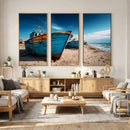 Coastal Fishing Boats Wall Art Canvas Print, Sunset Beach by MyGreatCanvas | Canvas Wall Art Prints | Photo Prints & Wall Decor