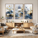Large Abstract Flowers Wall Art Canvas Print – Gold and Blue by MyGreatCanvas | Canvas Wall Art Prints | Photo Prints & Wall Decor