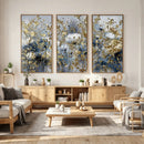 Abstract Floral Wall Art Canvas Print – Gold and Blue by MyGreatCanvas | Canvas Wall Art Prints | Photo Prints & Wall Decor