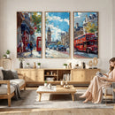 London Street Canvas Wall Art — Big Ben Red Bus Print | Oil by MyGreatCanvas | Canvas Wall Art Prints | Photo Prints & Wall Decor