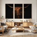 Highland Cow Wall Art Canvas Print – Moody Dark Rustic by MyGreatCanvas | Canvas Wall Art Prints | Photo Prints & Wall Decor