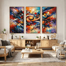 Geometric Abstract Wall Art Canvas Print, Orange Blue by MyGreatCanvas | Canvas Wall Art Prints | Photo Prints & Wall Decor