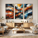 Geometric Abstract Wall Art Canvas Print, Orange Blue by MyGreatCanvas | Canvas Wall Art Prints | Photo Prints & Wall Decor