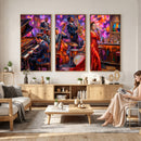 Jazz Band Canvas Wall Art — Jazz Club Singer Saxophone Print by MyGreatCanvas | Canvas Wall Art Prints | Photo Prints & Wall Decor