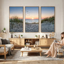 Sandy Dune Path Sunset Canvas Wall Art — Seagulls Beach by MyGreatCanvas | Canvas Wall Art Prints | Photo Prints & Wall Decor