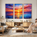 Colorful Knife Ocean Sunset Canvas — Orange Pink Teal by MyGreatCanvas | Canvas Wall Art Prints | Photo Prints & Wall Decor