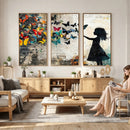 Banksy Butterfly Girl Wall Art Canvas Print, Framed Street by MyGreatCanvas | Canvas Wall Art Prints | Photo Prints & Wall Decor