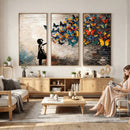 Banksy Graffiti Butterfly Girl Wall Art Canvas Print, Framed by MyGreatCanvas | Canvas Wall Art Prints | Photo Prints & Wall Decor
