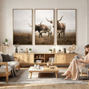 Texas Longhorn Canvas Wall Art Western Bull Desert Moody by MyGreatCanvas | Canvas Wall Art Prints | Photo Prints & Wall Decor