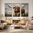 Texas Longhorn Canvas Wall Art Western Bull Desert Moody by MyGreatCanvas | Canvas Wall Art Prints | Photo Prints & Wall Decor