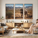 Texas Longhorn Canvas Wall Art Western Bull Desert Moody by MyGreatCanvas | Canvas Wall Art Prints | Photo Prints & Wall Decor