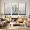 Vintage Sailboat Wall Art Canvas Print, Black and White by MyGreatCanvas | Canvas Wall Art Prints | Photo Prints & Wall Decor