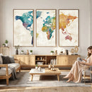 Watercolor World Map Canvas Wall Art Print – Abstract by MyGreatCanvas | Canvas Wall Art Prints | Photo Prints & Wall Decor