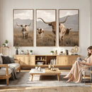 Rustic Texas Longhorn Cow Canvas Wall Art Print, Rustic Farm Animal Photography Print, Farmhouse Country Decor, Western Ranch Art by MyGreatCanvas | Canvas Wall Art Prints | Photo Prints & Wall Decor