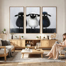 Funny Sheep Canvas Wall Art, Three Quirky Sheep Painting Print, Cute Animal Nursery Decor, Black White Navy Farmhouse Art, Kids Room Gift by MyGreatCanvas | Canvas Wall Art Prints | Photo Prints & Wall Decor
