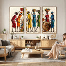 African Folk Art Canvas Wall Art, Colorful African Women Village Painting Print, Tribal Ethnic Home Decor, Vibrant African Art, Living Room by MyGreatCanvas | Canvas Wall Art Prints | Photo Prints & Wall Decor