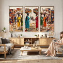 African Folk Art Canvas Wall Art, Colorful African Women Village Painting Print, Tribal Ethnic Home Decor, Vibrant African Art, Living Room by MyGreatCanvas | Canvas Wall Art Prints | Photo Prints & Wall Decor