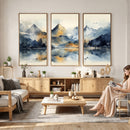 Lake Abstract Mountain Wall Art Canvas Print