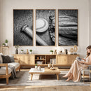 Vintage Baseball Glove and Bat Sports Wall Art Canvas,