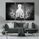 Black White Octopus Wall Art Canvas Print by MyGreatCanvas | Canvas Wall Art Prints | Photo Prints & Wall Decor