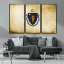 Massachusetts Flag Wall Art Canvas Print