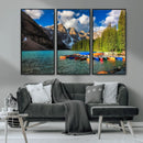 Moraine Lake 3-Panel Wall Art, Majestic Mountain and Lake by MyGreatCanvas | Canvas Wall Art Prints | Photo Prints & Wall Decor