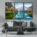 Spectacular autumn view of Braies Lake Wall Art Canvas Print by MyGreatCanvas | Canvas Wall Art Prints | Photo Prints & Wall Decor