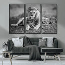 King Forest Lion Wall Art Canvas Print – Framed Majestic by MyGreatCanvas | Canvas Wall Art Prints | Photo Prints & Wall Decor