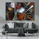 Spices and Seasonings Canvas Wall Art – Colorful Triptych by MyGreatCanvas | Canvas Wall Art Prints | Photo Prints & Wall Decor