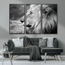 African Lion Wall Art Canvas Print – Majestic Wildlife