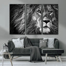 Black and White Lion Canvas Wall Art Print – Wildlife by MyGreatCanvas | Canvas Wall Art Prints | Photo Prints & Wall Decor
