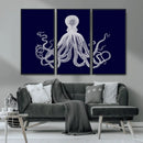 Blue Octopus Wall Art Canvas Print by MyGreatCanvas | Canvas Wall Art Prints | Photo Prints & Wall Decor