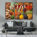 Herbs and Spices Art Canvas Print for Kitchen Kitchen,