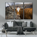 Framed Big Cow Animal Wall Art Canvas Print by MyGreatCanvas | Canvas Wall Art Prints | Photo Prints & Wall Decor