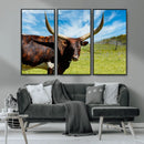 Longhorn and Cow Wall Art, Country Cow Wall Decor Canvas by MyGreatCanvas | Canvas Wall Art Prints | Photo Prints & Wall Decor