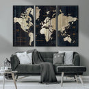 Antique Old World Map Wall Art Canvas Print