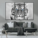 Black and White Tiger Wall Art Animal Canvas Print