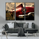 Red Classic Car Wall Art Canvas Print
