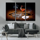 Whiskey Cigar Wall Art Canvas Print Kitchen Wall