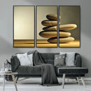 Fluvial Zen Stones Canvas Wall Art Print