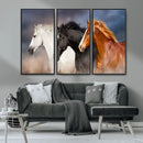 Animal Wall Art Three Horses Farmhouse Art Canvas, Framed by MyGreatCanvas | Canvas Wall Art Prints | Photo Prints & Wall Decor