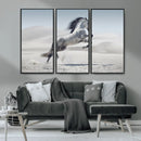Prancing Horse Desert Large Wall Art Canvas Print – Majestic