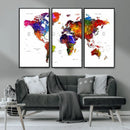 World Map Canvas Print – Detailed Map of the World Wall Art