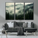 Captivating Misty Forest Wall Art Premium Canvas Print a