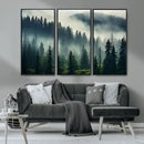 Captivating Misty Forest Wall Art Premium Canvas Print a