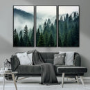 Captivating Misty Forest Wall Art Premium Canvas Print,